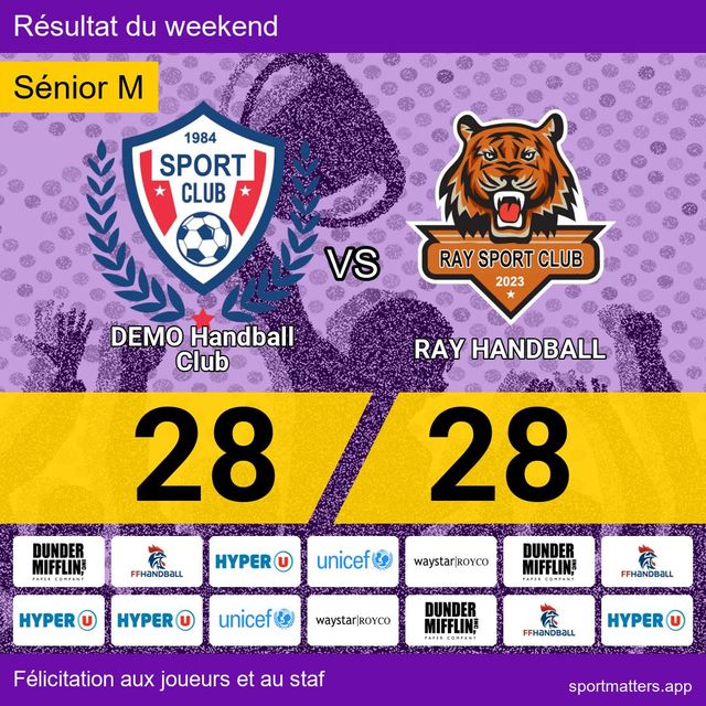 Affiche de résultat du week-end